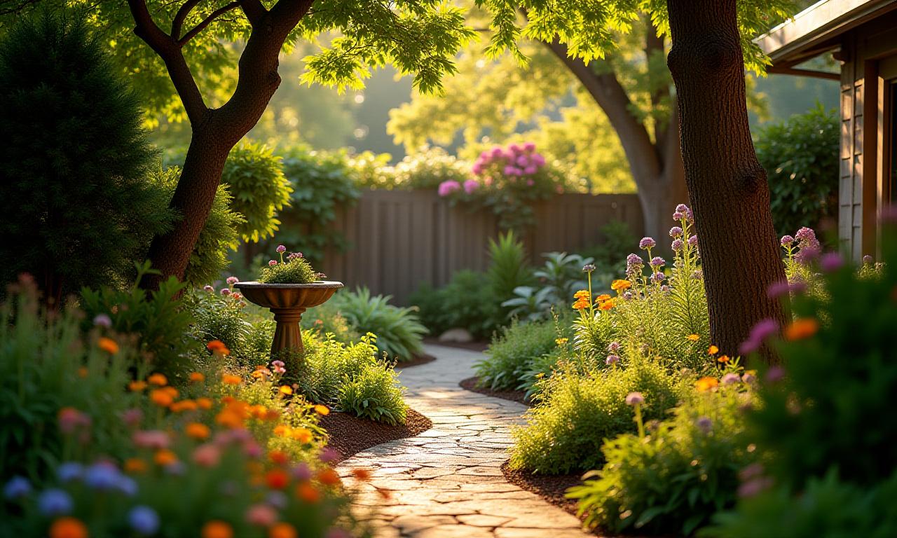 Lush bird-friendly garden in New York